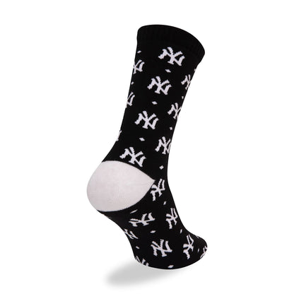 This is a New York Yankees Monogram Black Crew Socks 3