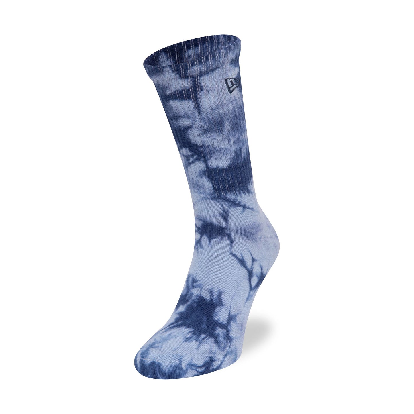 This is a New Era Tie Dye Pastel Blue Crew Socks 1