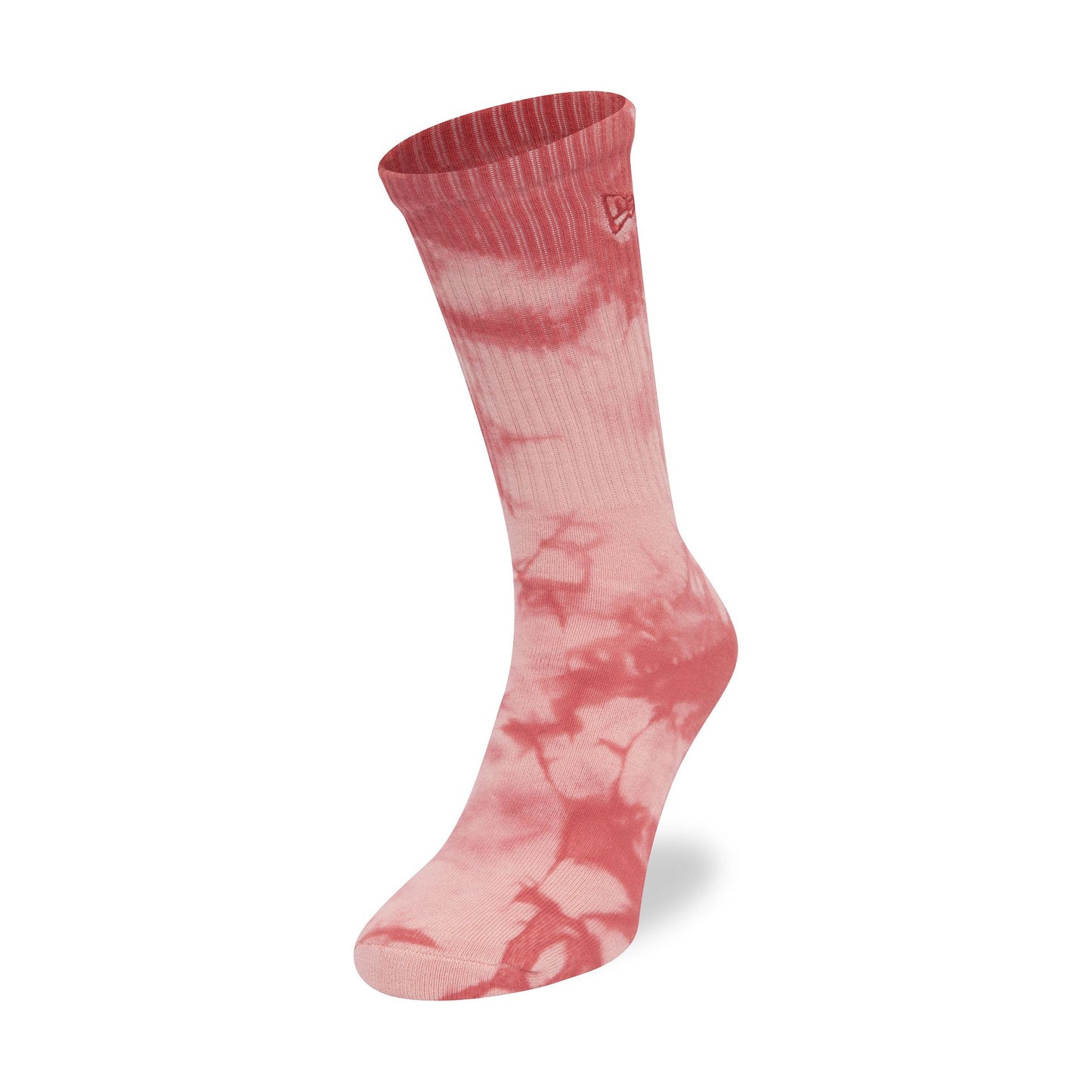 This is a New Era Tie Dye Pastel Pink Crew Socks 1