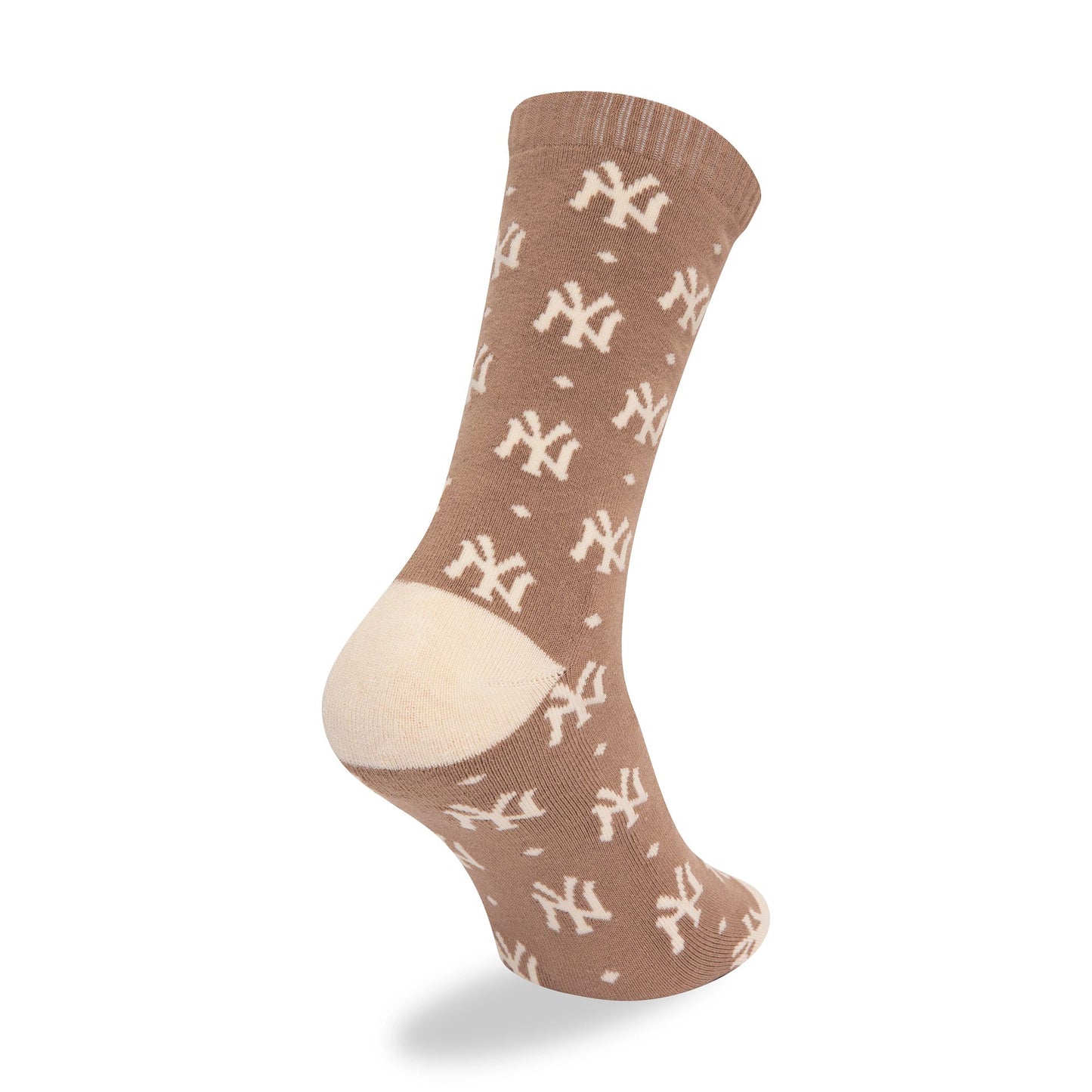 This is a New York Yankees Monogram Beige Crew Socks 3