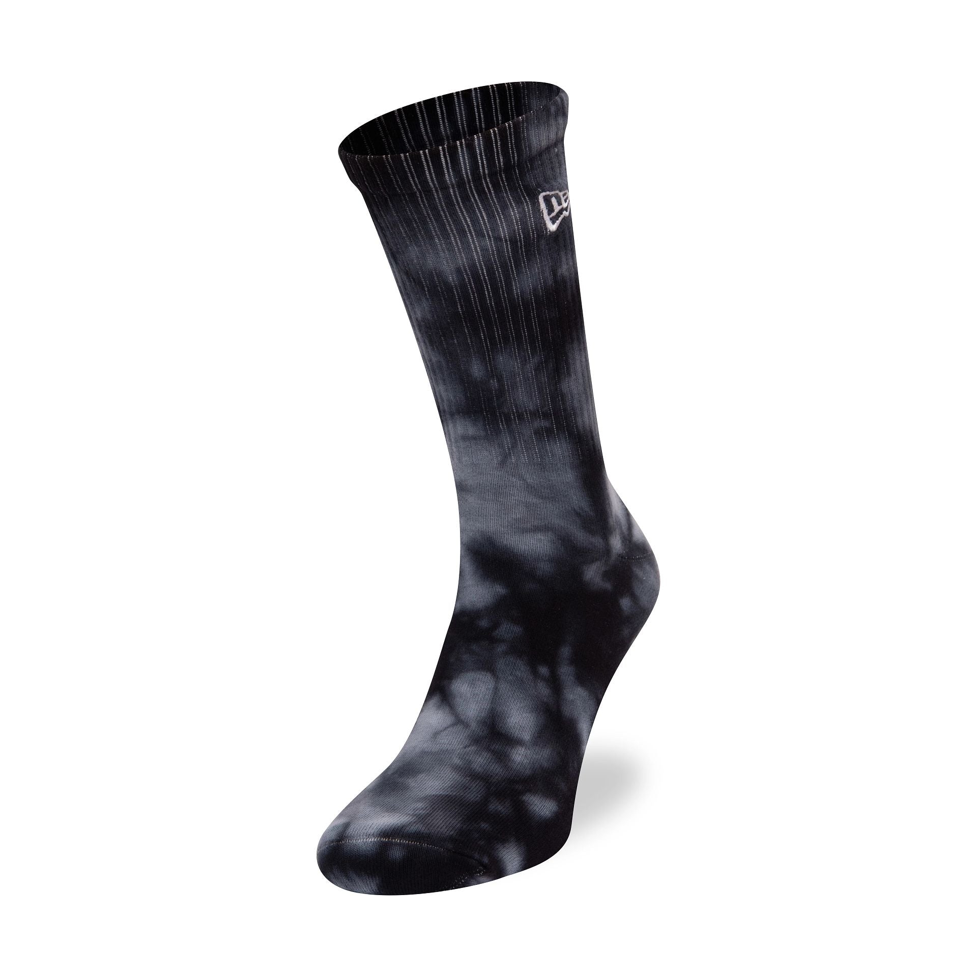 This is a New Era Tie Dye Grey Crew Socks 1