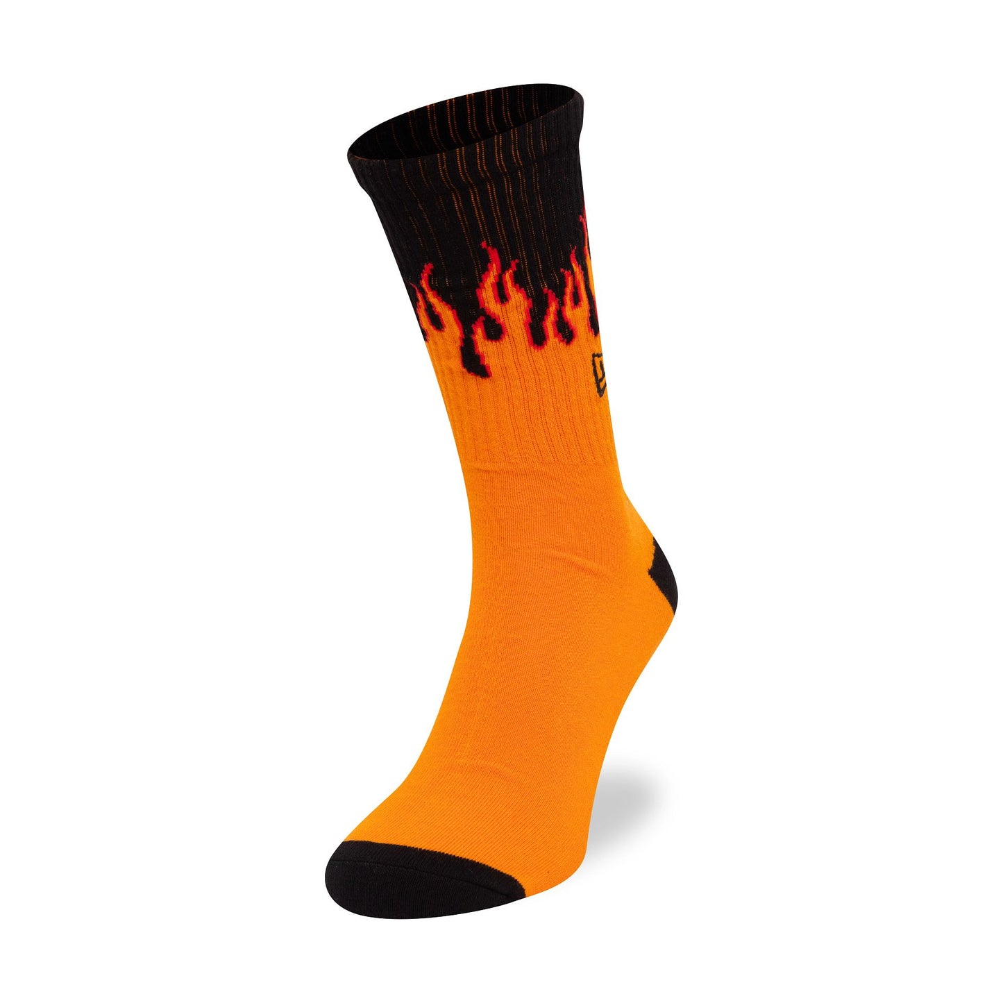 This is a New Era Flame Orange Crew Socks 1