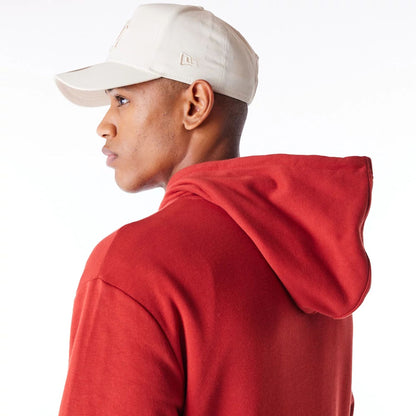 The Male model is wearing New York Yankees League Essential Red Oversized Pullover Hoodie 8