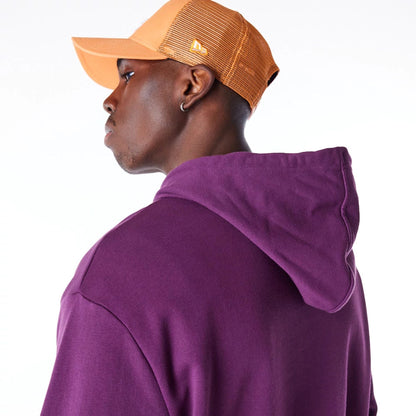 The Male model is wearing LA Dodgers League Essential Dark Purple Oversized Pullover Hoodie 8