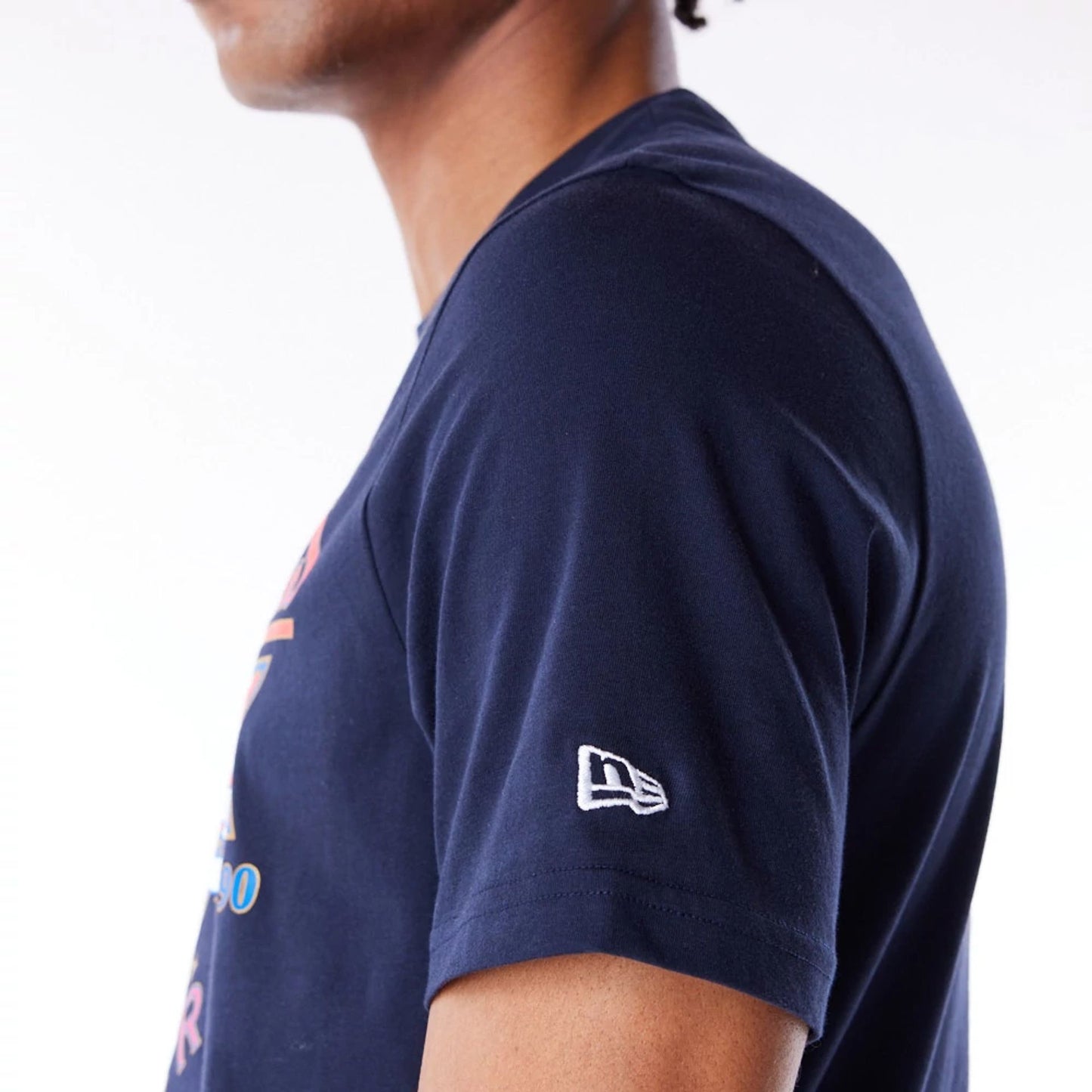 The Male model is wearing LA Dodgers MLB Badge Graphic Navy T-Shirt 5