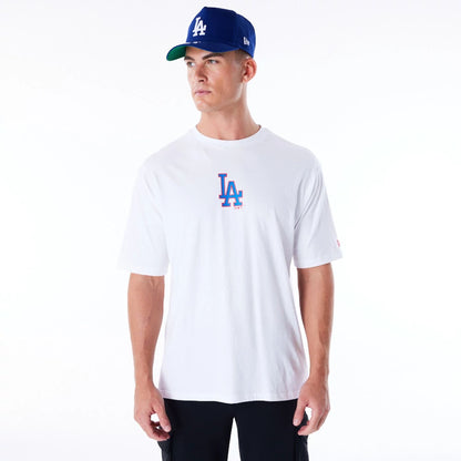 The Male model is wearing LA Dodgers MLB World Series White Oversized T-Shirt  2