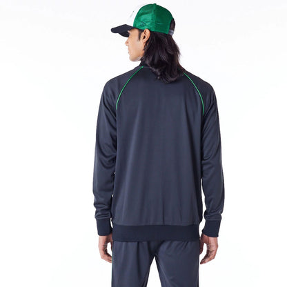 The Male model is wearing Boston Celtics NBA Script Black Track Jacket 3