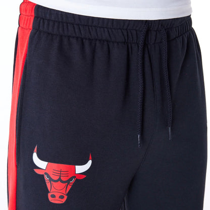 The Male model is wearing Chicago Bulls NBA Panel Black Fleece Joggers  5