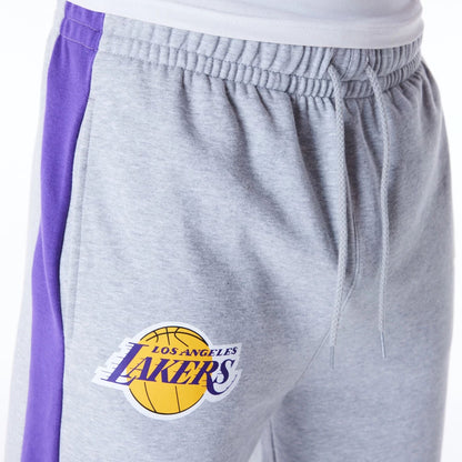 The Male model is wearing LA Lakers NBA Panel Grey Fleece Joggers  2