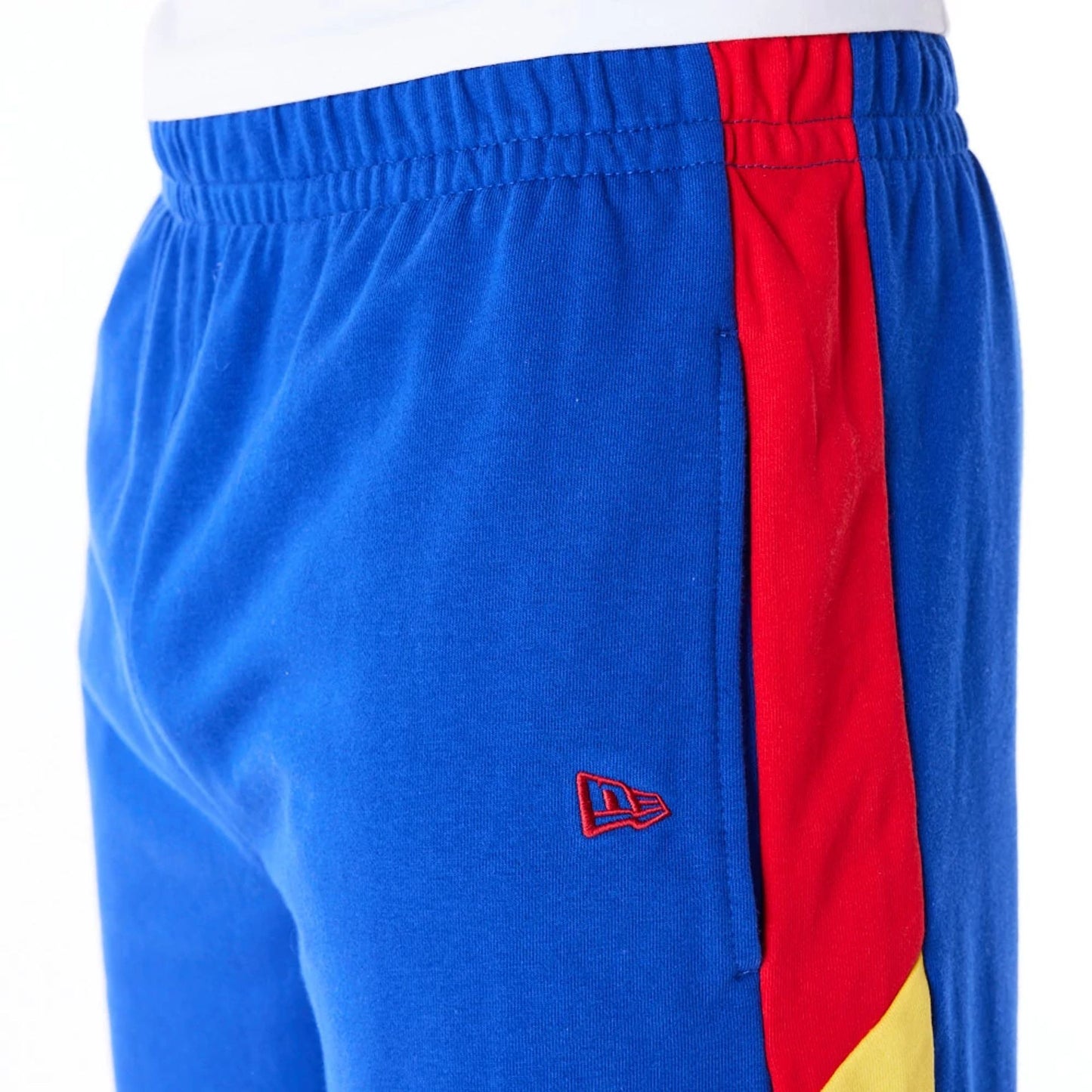 The Male model is wearing Denver Nuggets NBA Panel Blue Oversized Shorts 6