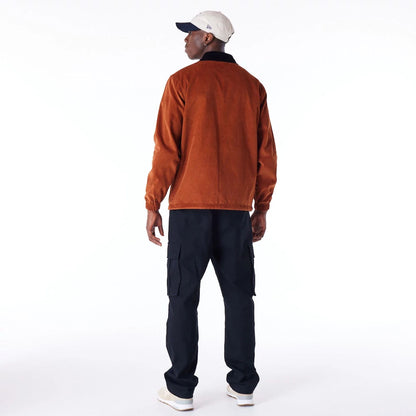 The Male model is wearing New Era Brown Cord Coach Jacket 7