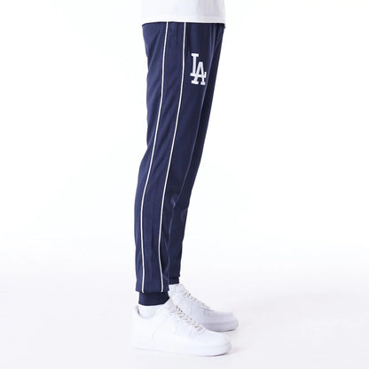 The Male model is wearing LA Dodgers MLB Track Pant Dark Blue Fleece Track Joggers 7