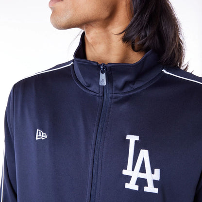 The Male model is wearing LA Dodgers MLB Track Top Dark Blue Track Jacket 6