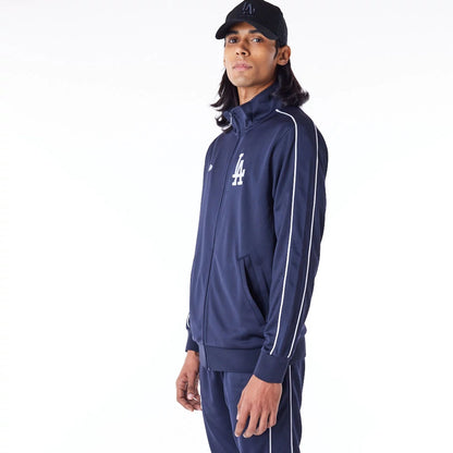 The Male model is wearing LA Dodgers MLB Track Top Dark Blue Track Jacket 8