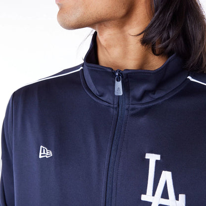 The Male model is wearing LA Dodgers MLB Track Top Dark Blue Track Jacket 5