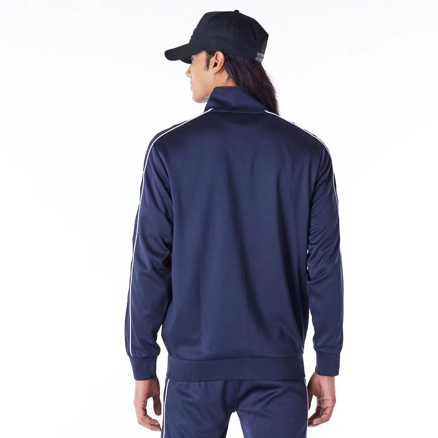 The Male model is wearing LA Dodgers MLB Track Top Dark Blue Track Jacket 3