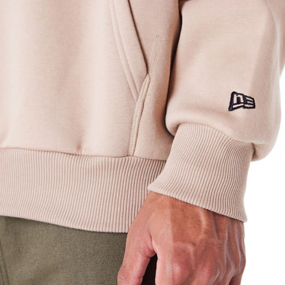 The Male model is wearing New Era Lifestyle Beige Quarter-Zip Sweater 3