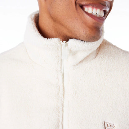 The Male model is wearing New Era Light Stone Sherpa Jacket 5