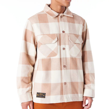 The Male model is wearing New Era Beige Shacket 8