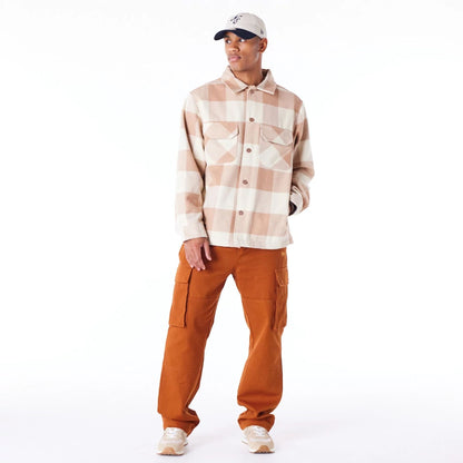 The Male model is wearing New Era Beige Shacket 3