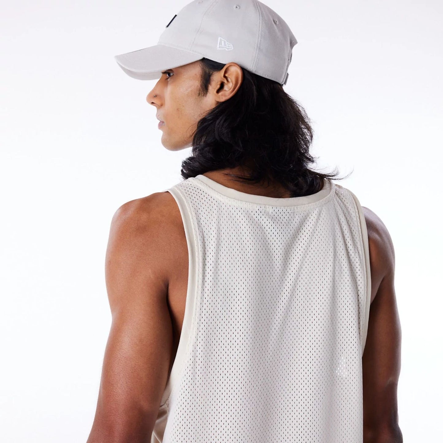 The Male model is wearing New Era Stone Mesh Tank Top 5