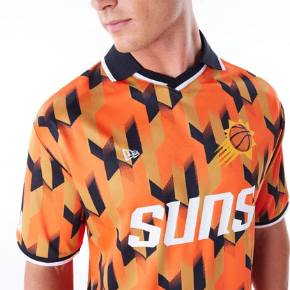 The Male model is wearing Phoenix Suns NBA Soccer Orange T-Shirt 6