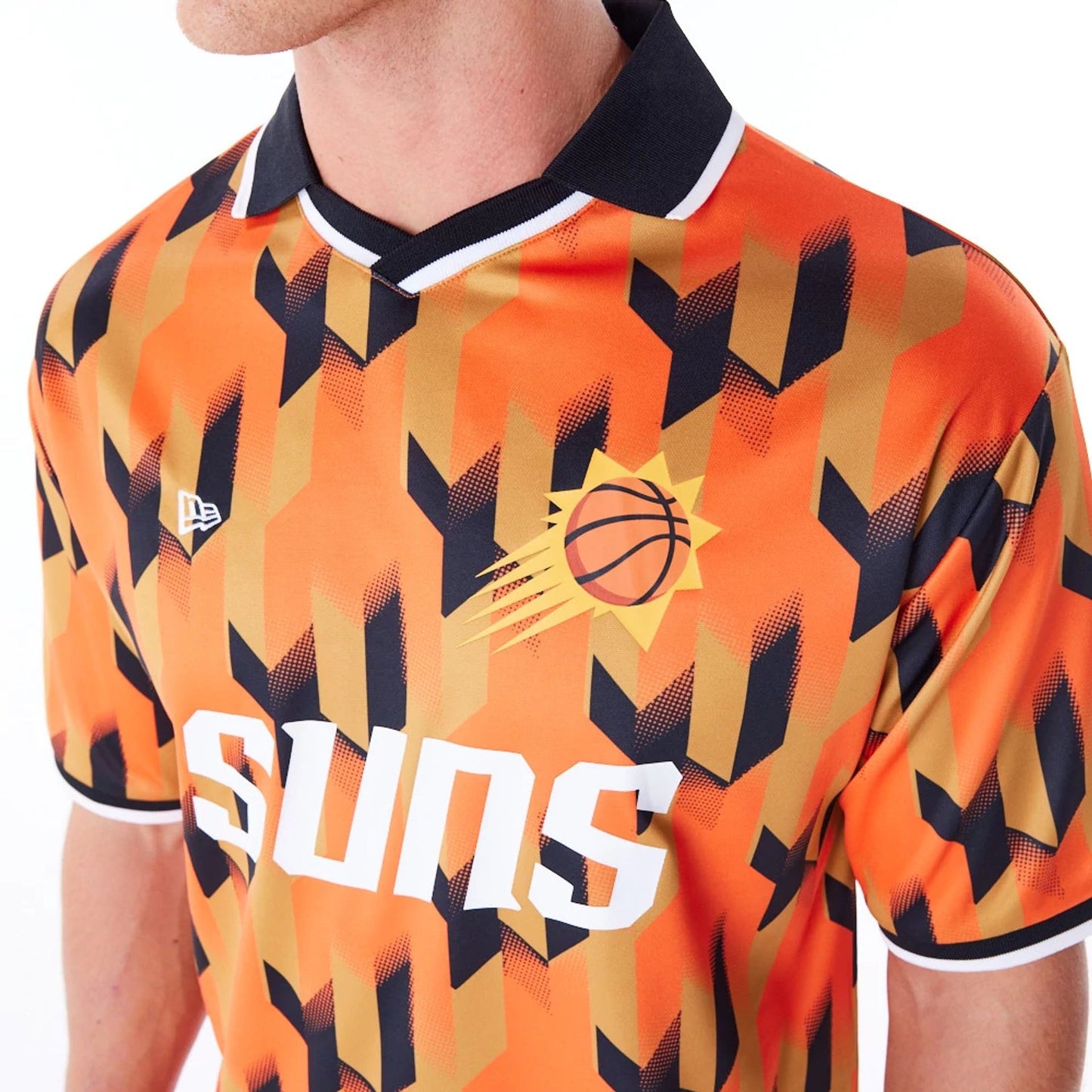 The Male model is wearing Phoenix Suns NBA Soccer Orange T-Shirt 9