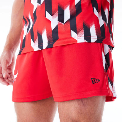 The Male model is wearing Chicago Bulls NBA Soccer Red Short Shorts 3