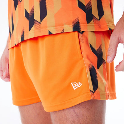 The Male model is wearing Phoenix Suns NBA Soccer Orange Short Shorts 8