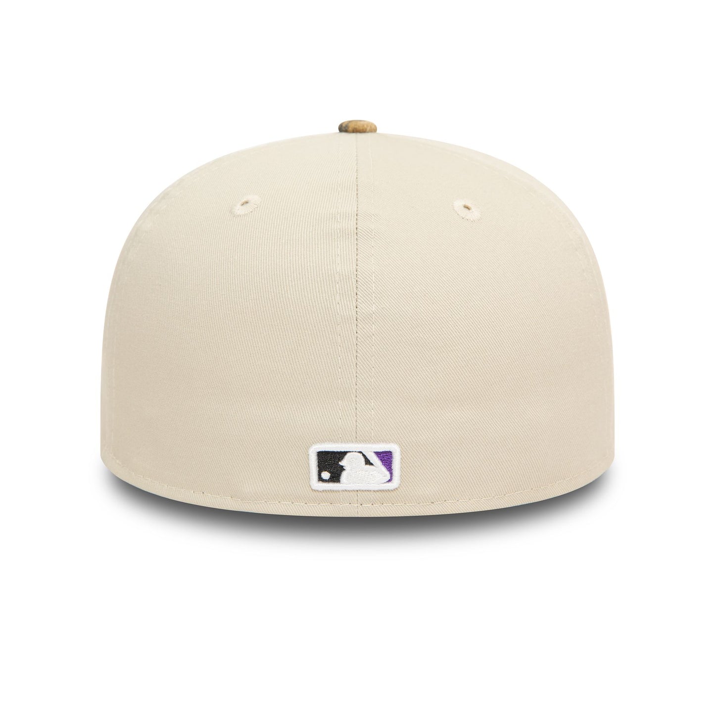 This is a Colorado Rockies MLB Realtree Light Beige Retro Crown 59FIFTY Fitted Cap 4