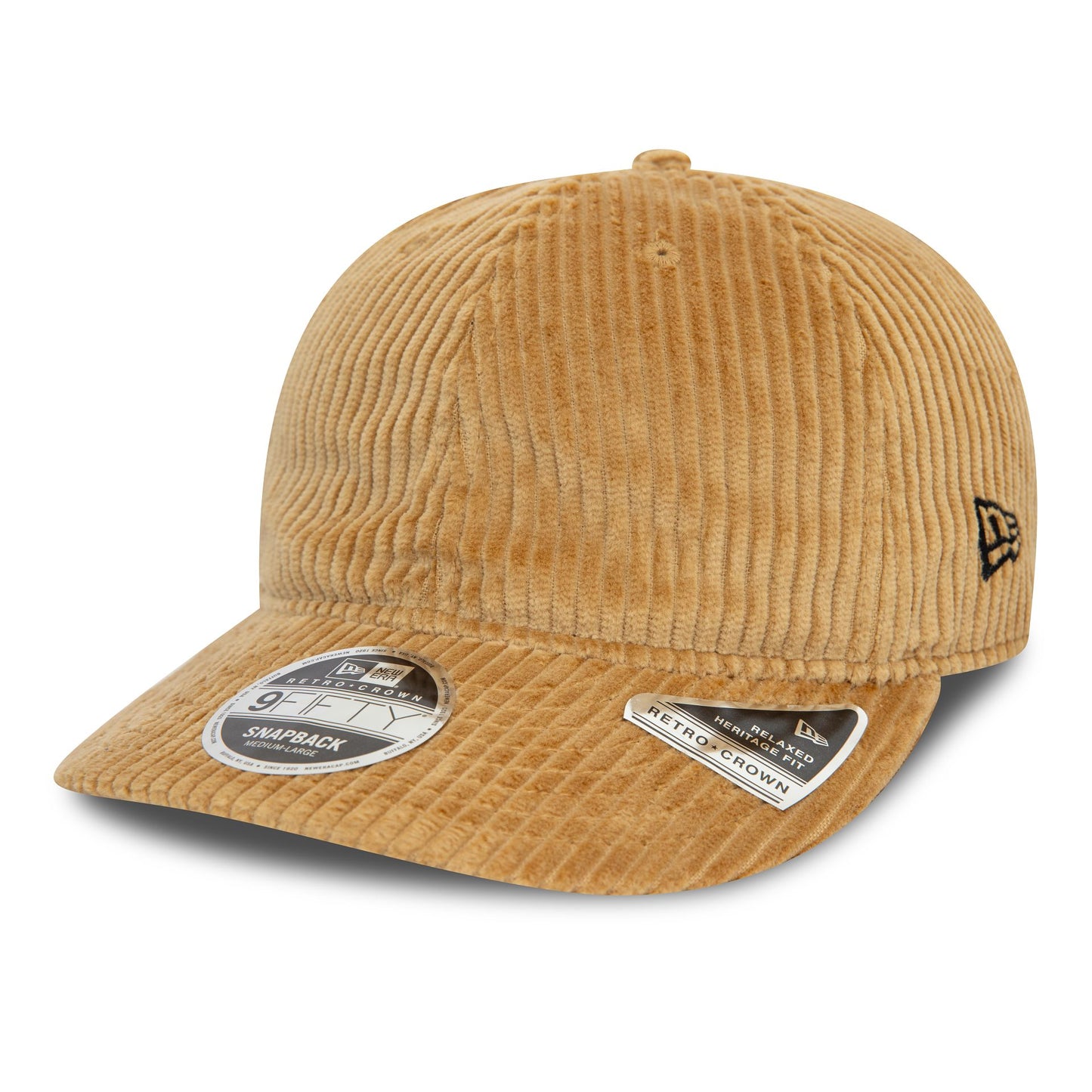 This is a New Era Cord Open Brown 9FIFTY Retro Crown Cap 1