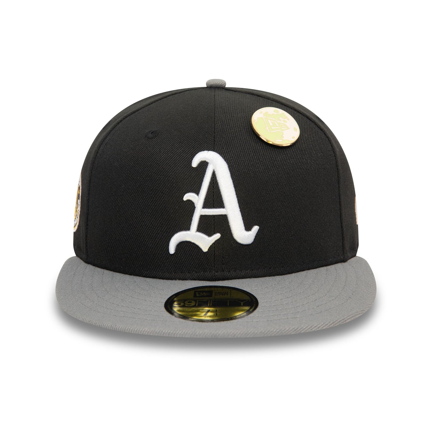 This is a Oakland Athletics MLB Contrast Pin Black 59FIFTY Fitted Cap 3