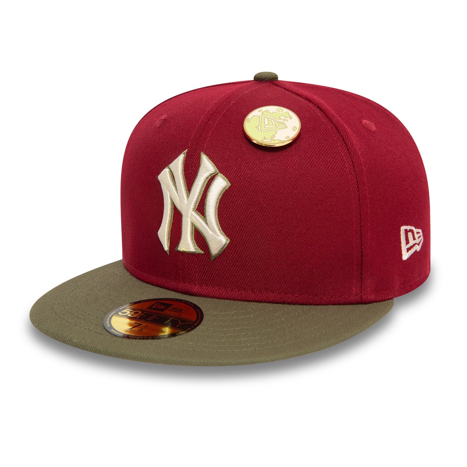 This is a New York Yankees MLB Contrast Pin Dark Red 59FIFTY Fitted Cap 2