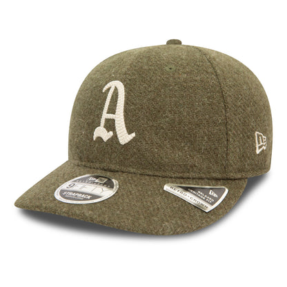 This is a Oakland Athletics MLB Harris Tweed Green Retro Crown 9FIFTY Cap 1