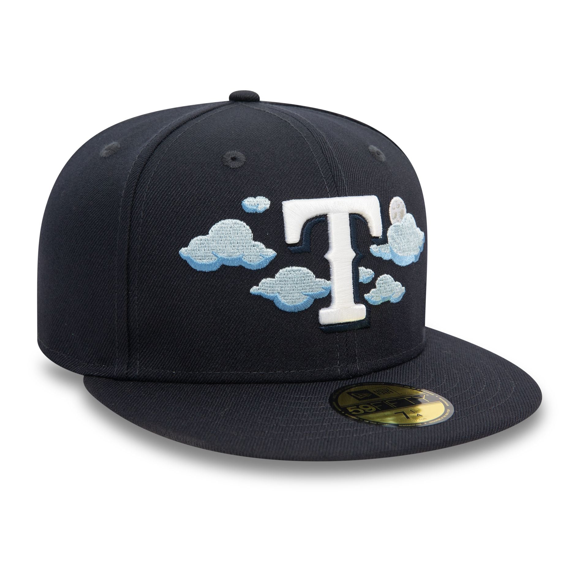 This is a Texas Rangers MLB Cloud Navy 59FIFTY Fitted Cap 3