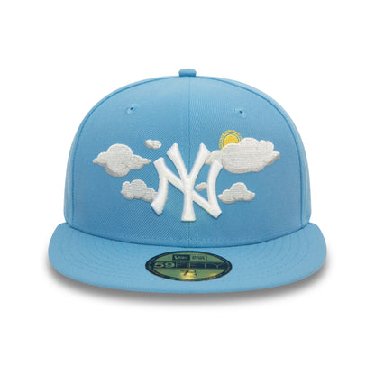 This is a New York Yankees MLB Cloud Pastel Blue 59FIFTY Fitted Cap 2