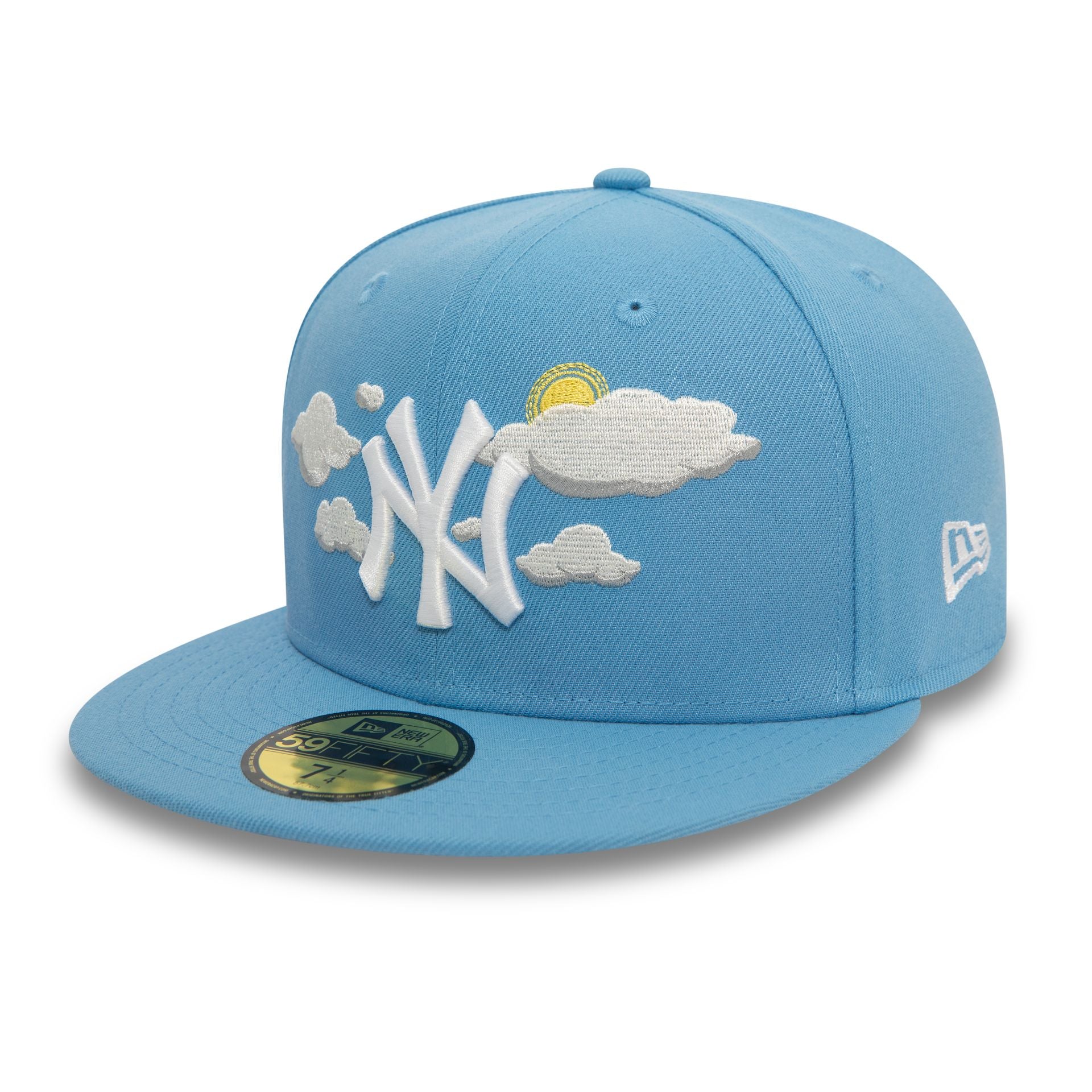 This is a New York Yankees MLB Cloud Pastel Blue 59FIFTY Fitted Cap 1