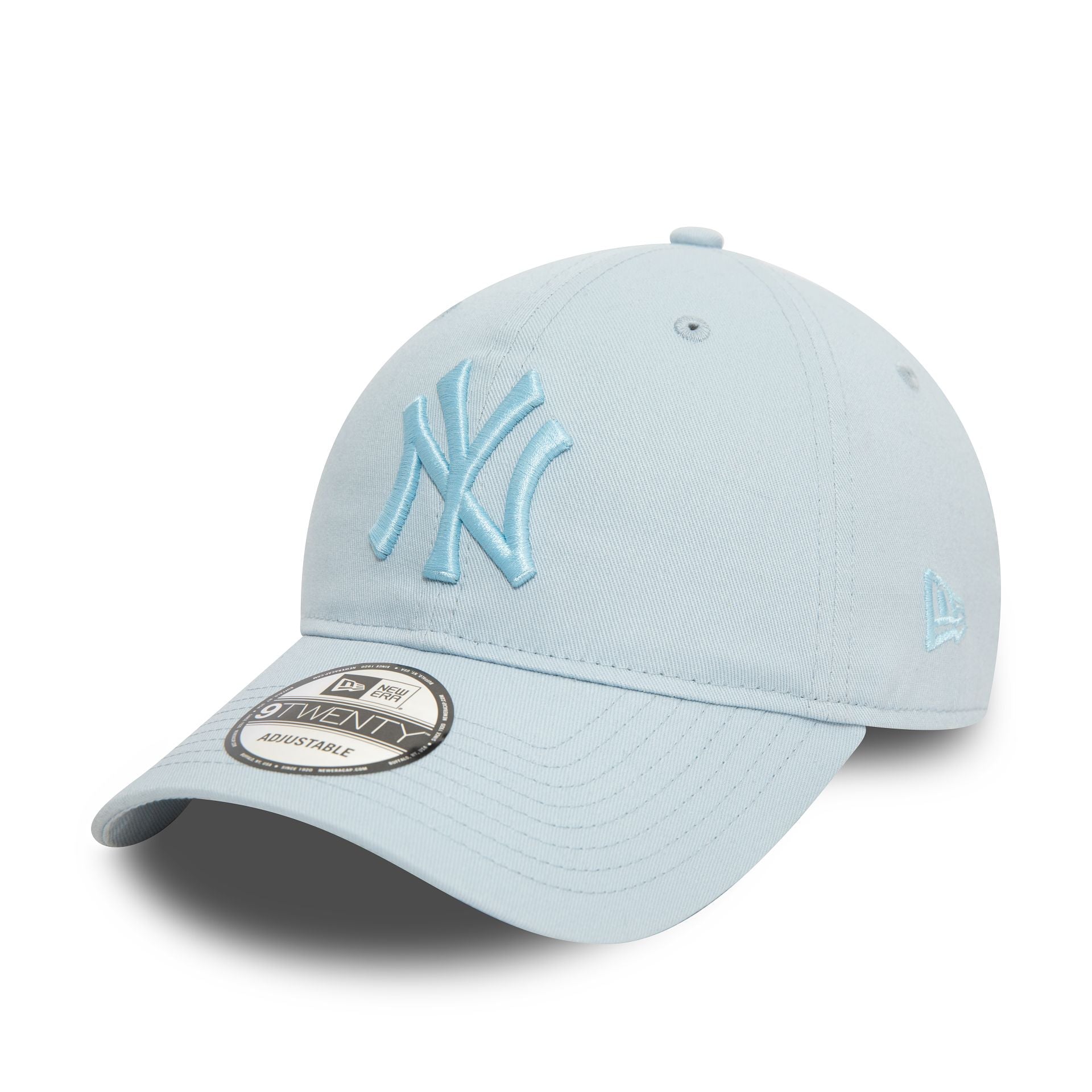 This is a New York Yankees League Essential Pastel Blue 9TWENTY Adjustable Cap 1