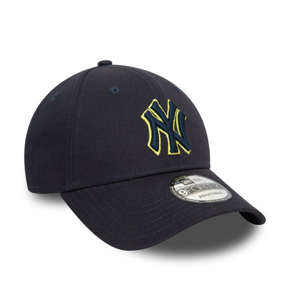 This is a New York Yankees Team Outline Navy 9FORTY Adjustable Cap 1