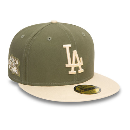 This is a LA Dodgers MLB Side Patch Khaki 59FIFTY Fitted Cap 3