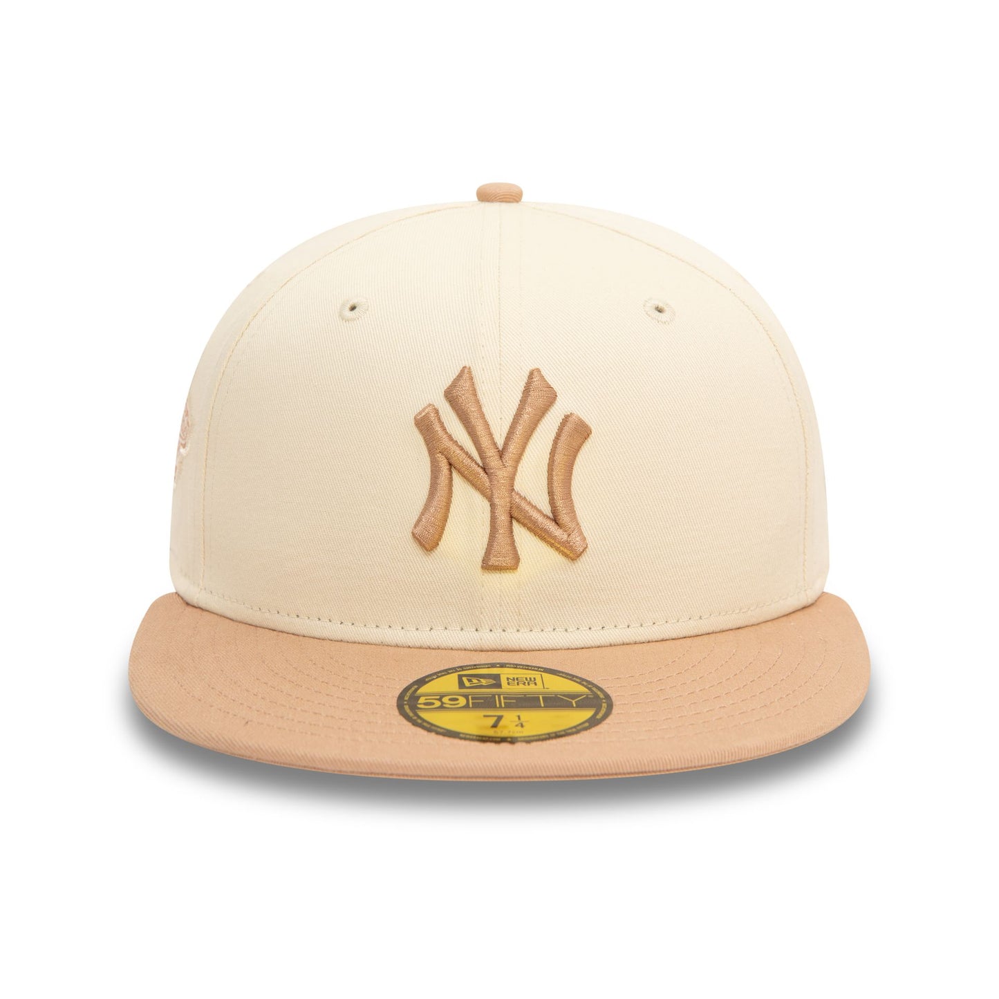 This is a New York Yankees MLB Side Patch Light Beige 59FIFTY Fitted Cap 2