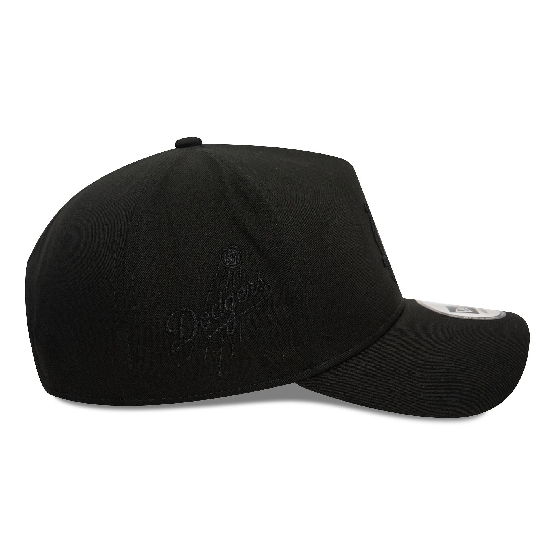 This is a LA Dodgers Monochrome Black 9FORTY E-Frame Adjustable Cap 6