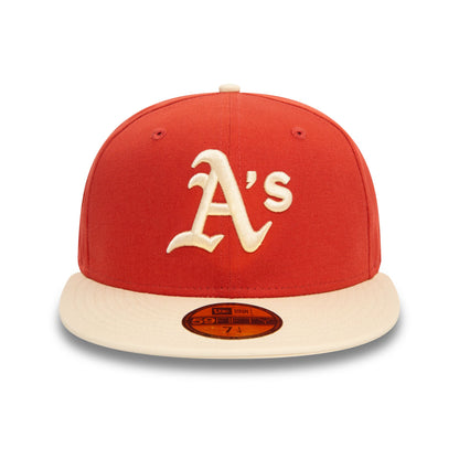 This is a Oakland Athletics MLB Side Patch Red 59FIFTY Fitted Cap 2