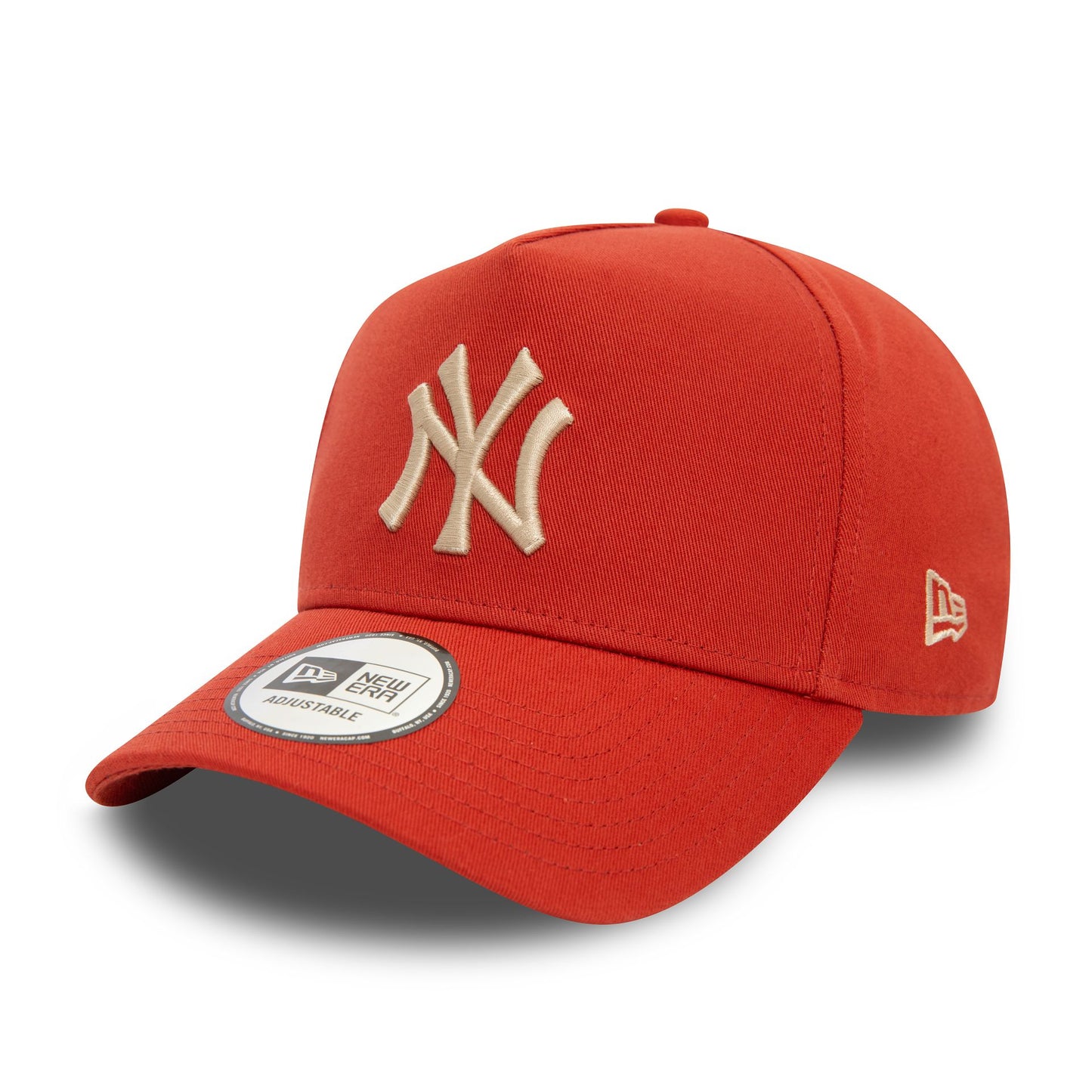 This is a New York Yankees League Essential Red 9FORTY E-Frame Adjustable Cap 1