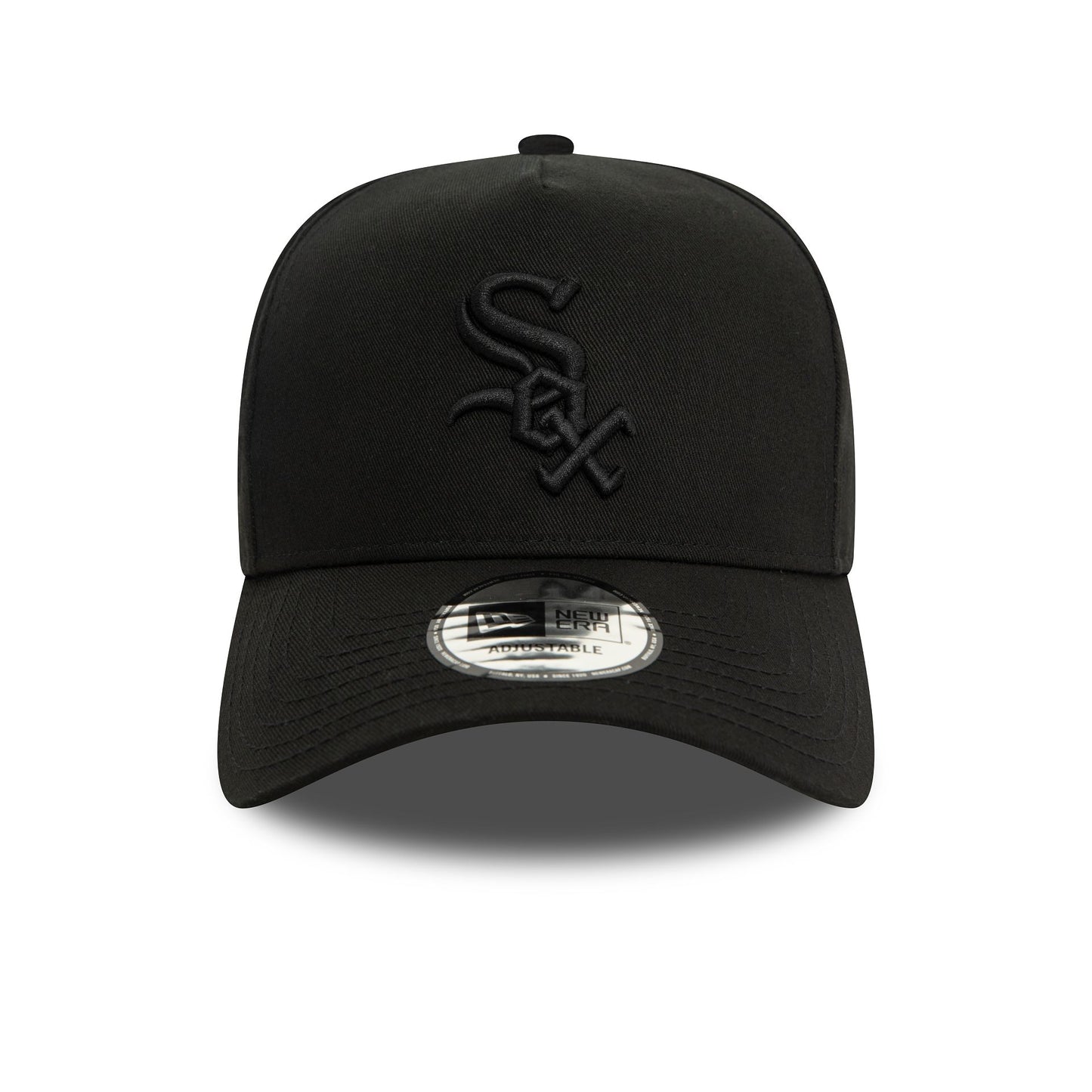 This is a Chicago White Sox Monochrome Black 9FORTY E-Frame Adjustable Cap 2