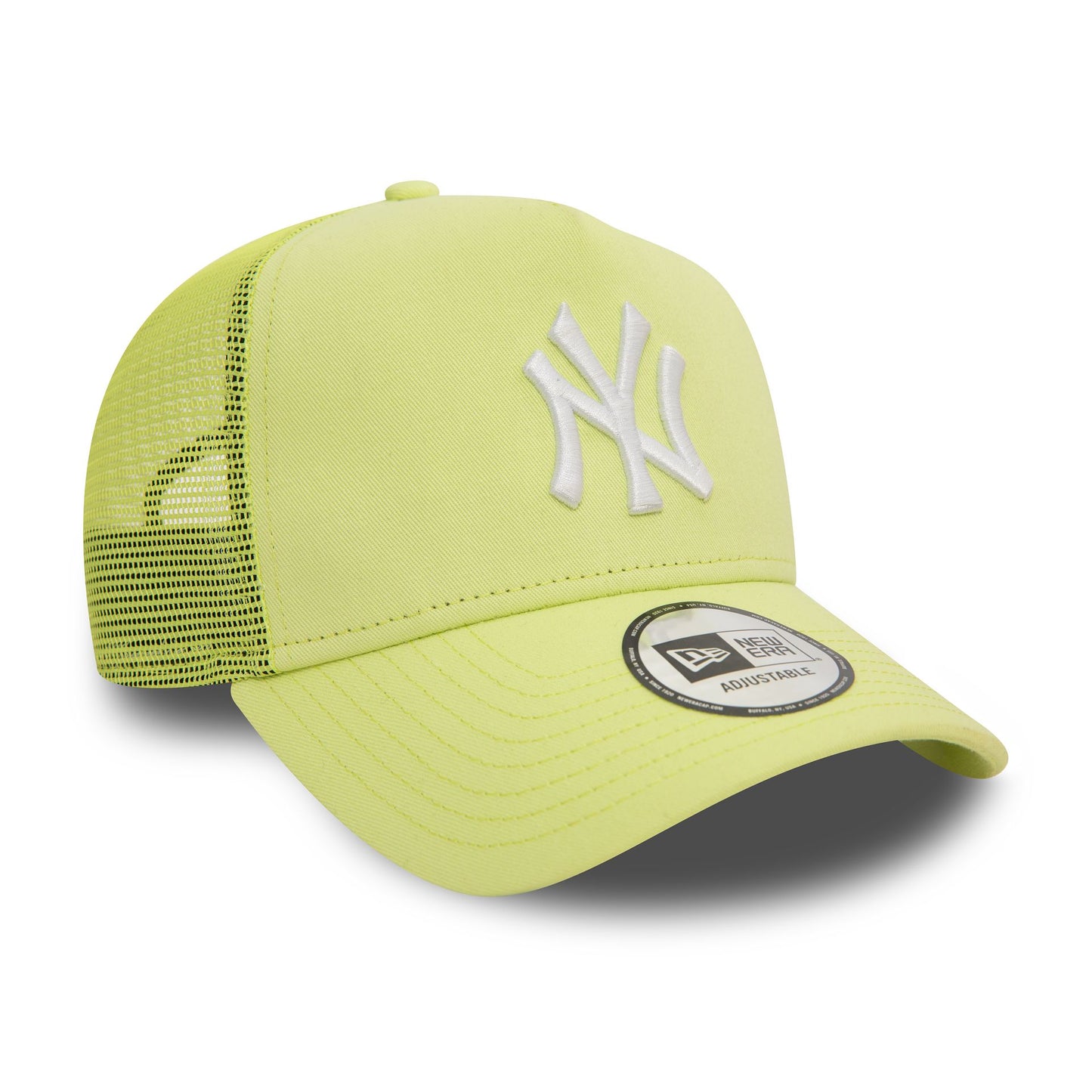 This is a New York Yankees League Essential Pastel Green 9FORTY E-Frame Adjustable Trucker Cap 3