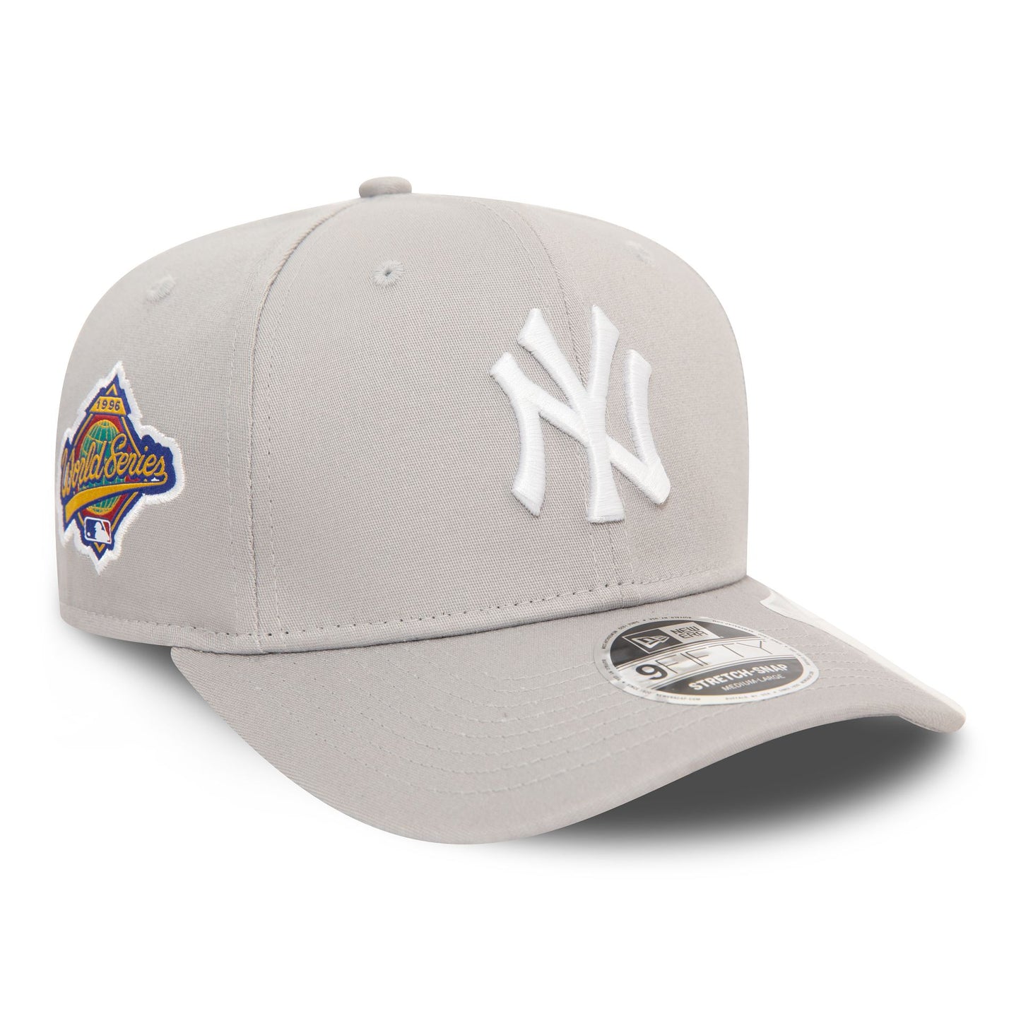 This is a New York Yankees World Series Grey 9FIFTY Stretch Snap Cap 1