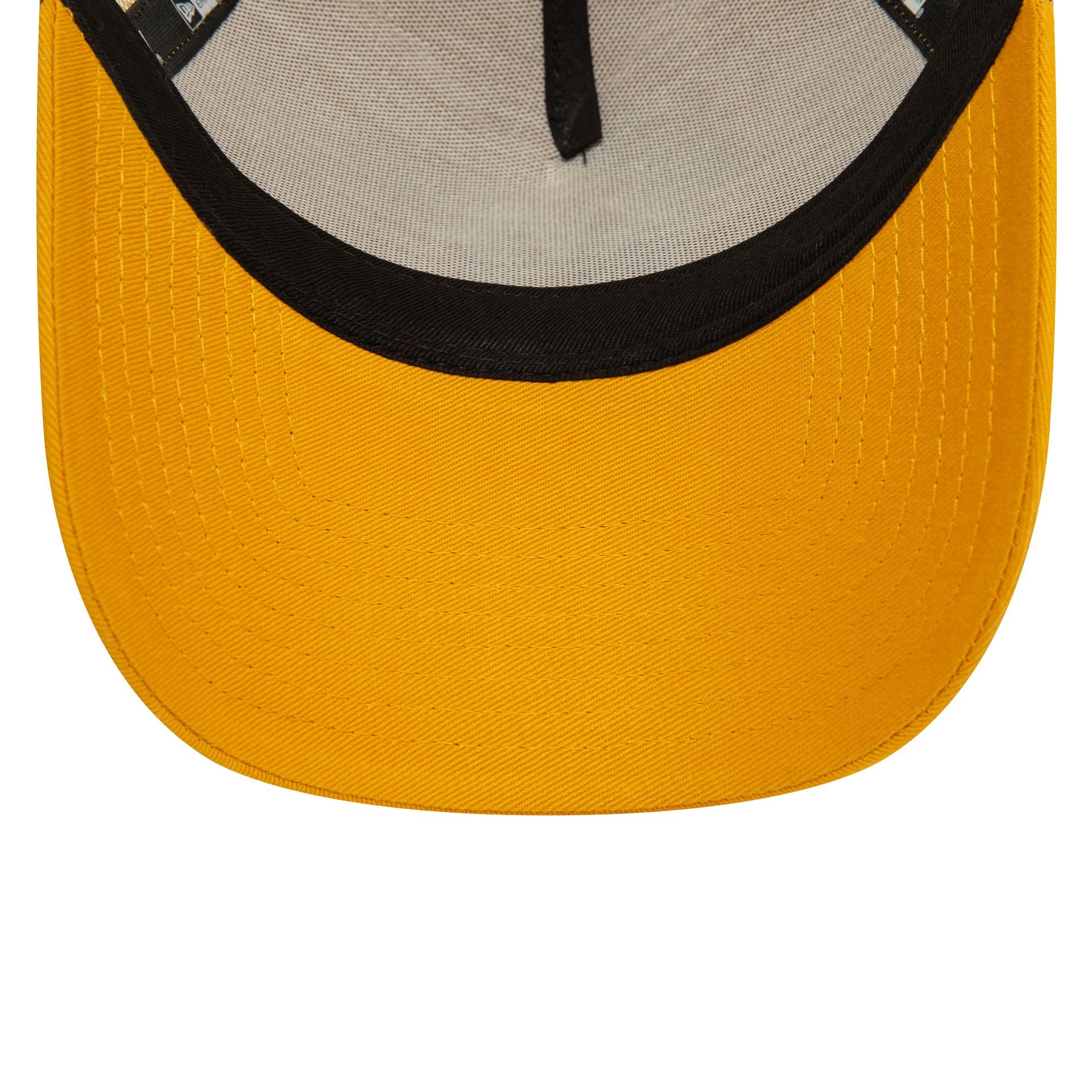 This is a New York Yankees League Essential Dark Yellow 9FORTY E-Frame Adjustable Trucker Cap 5