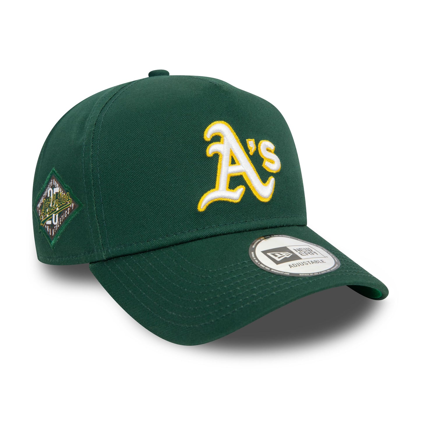 This is a Oakland Athletics MLB Side Patch Dark Green 9FORTY E-Frame Adjustable Cap 3