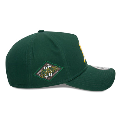 This is a Oakland Athletics MLB Side Patch Dark Green 9FORTY E-Frame Adjustable Cap 6